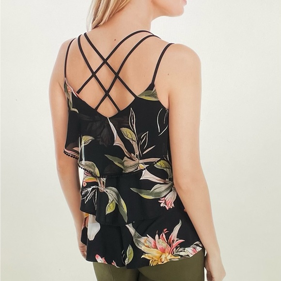 WHBM Tiered Floral Print tank top X Small - Picture 2 of 11